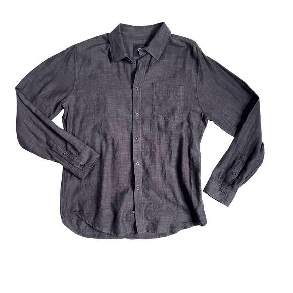 Rails Wyatt Button Down Shirt Mens Medium Black Chambray Casual Office Preppy - Picture 1 of 6